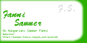 fanni sammer business card